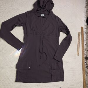 Columbia Women’s Med Dress Long Sleeve Hooded Omni-Shield Pockets Purple